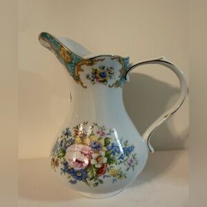 Floral Porcelain Pitcher  Antique Reflections By J. Godinger & Co.